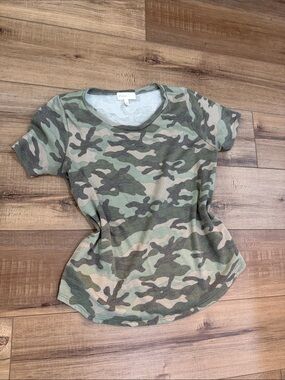 Casual Camo Short Sleeve Tee - Olive Green